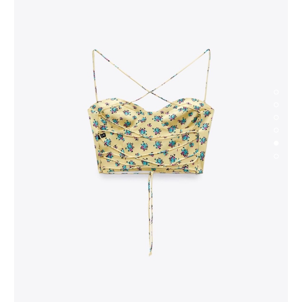 zara yellow corset top. size small
